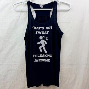 That's Not Sweat I'm Leaking Awesome Workout Racerback Tank Women L Black